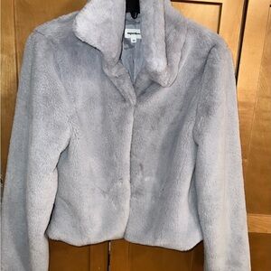 Gray Faux Fur Jacket